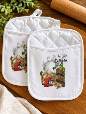 Handmade Gnome Pot Holder Set of 2 | Farmhouse Kitchen Decor